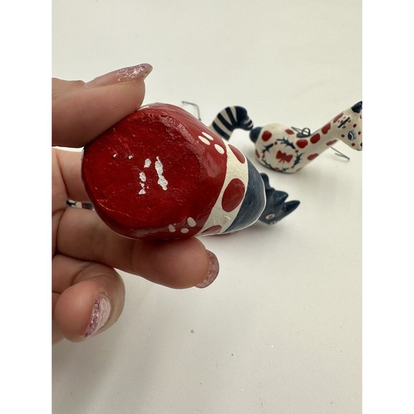 Ceramic Animals Christmas Ornaments Blue Re White Giraffe Bird Zebra Hippo Rhino - Picture 4 of 9
